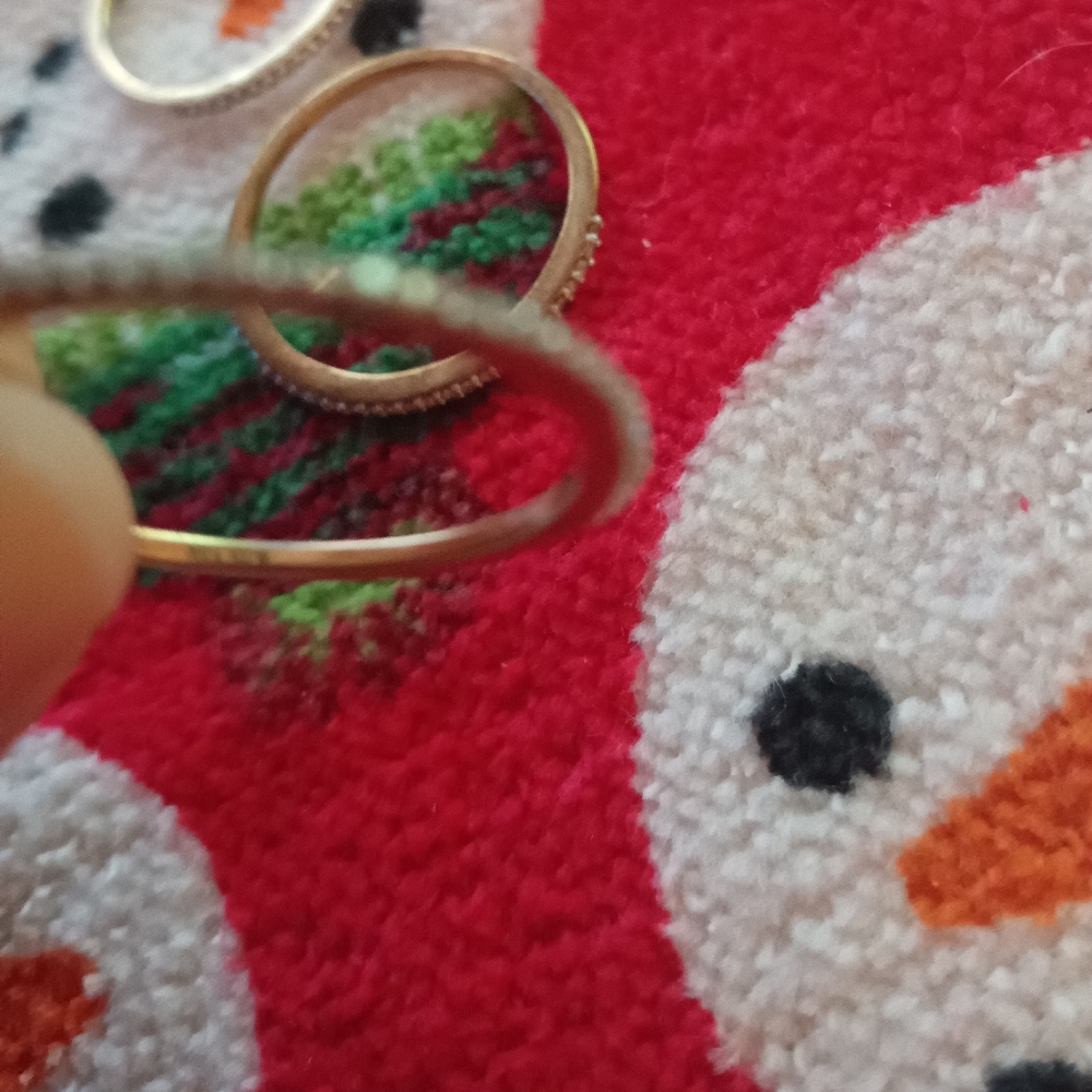 Women's size 9 yellow gold diamond band ring, 3 available